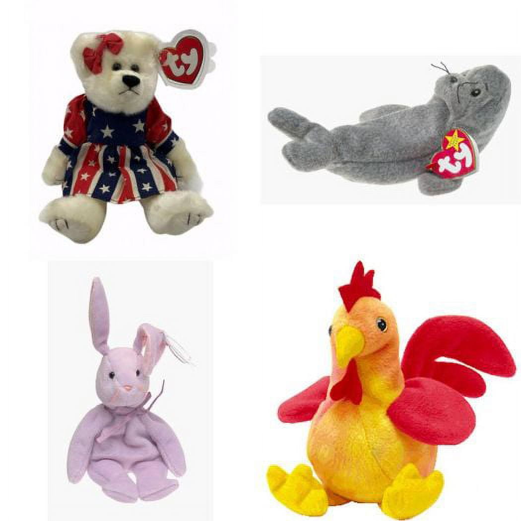 Assorted Ty Beanie Baby 4 Pack Bundle Ty Attic Treasures Beanie