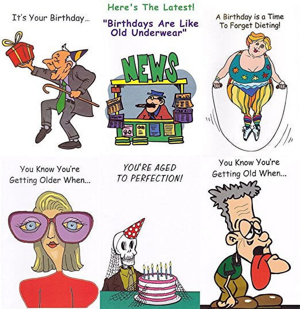 Assorted Very Funny Birthday Greeting Cards in a Bulk 12 Pack