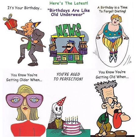 Assorted Very Funny Birthday Greeting Cards in a Bulk 12 Pack