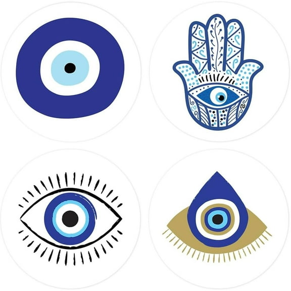 Assorted Vinyl Evil Eye Stickers Waterproof Greek Spiritual Decals for Phone Car Laptop Water Bottle 40 pack