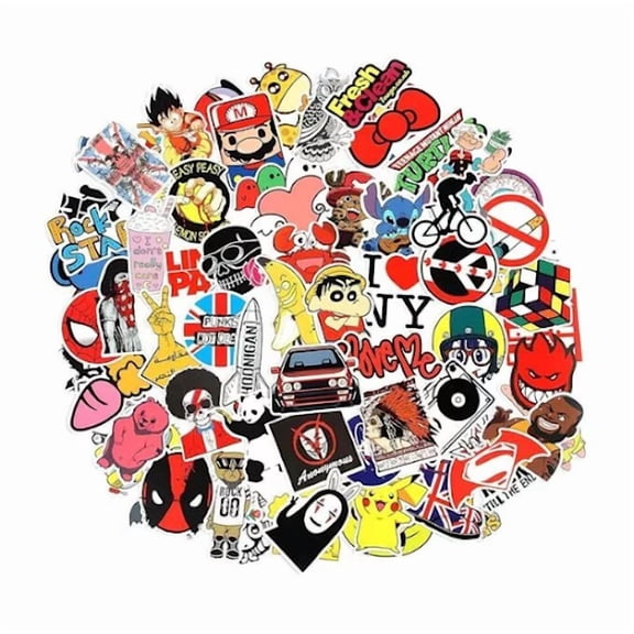 Assorted Vinyl Stickers Pack, Waterproof Decals for Laptop and Water Bottle, 100 Count