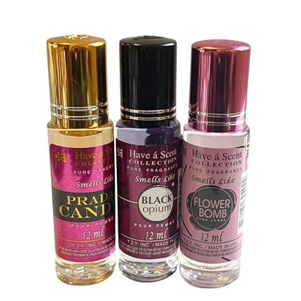 Assorted Women's Perfume Oil - 3-Pack Roll-On Set, Long-Lasting & Travel-Friendly Scents for Every Occasion
