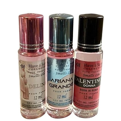 Assorted Women's Perfume Oil Trio - 3-Pack Roll-On Scents, Long-Lasting & Perfect for On-the-Go