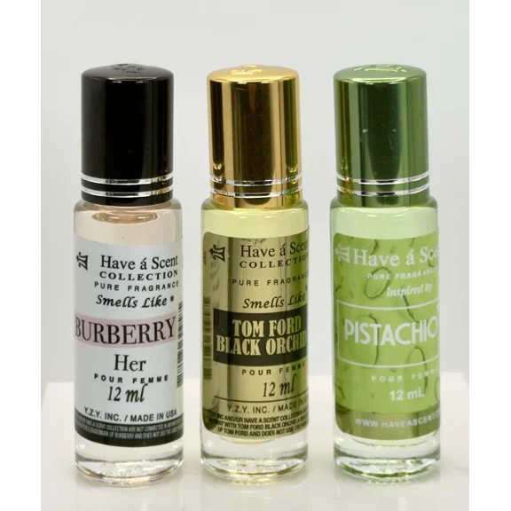 Pure Fragrance Rollerball Oil Bundle Travel Size Perfume Oils 3 Pack x 12 ml Roll On Scent Oils for Men and Women
