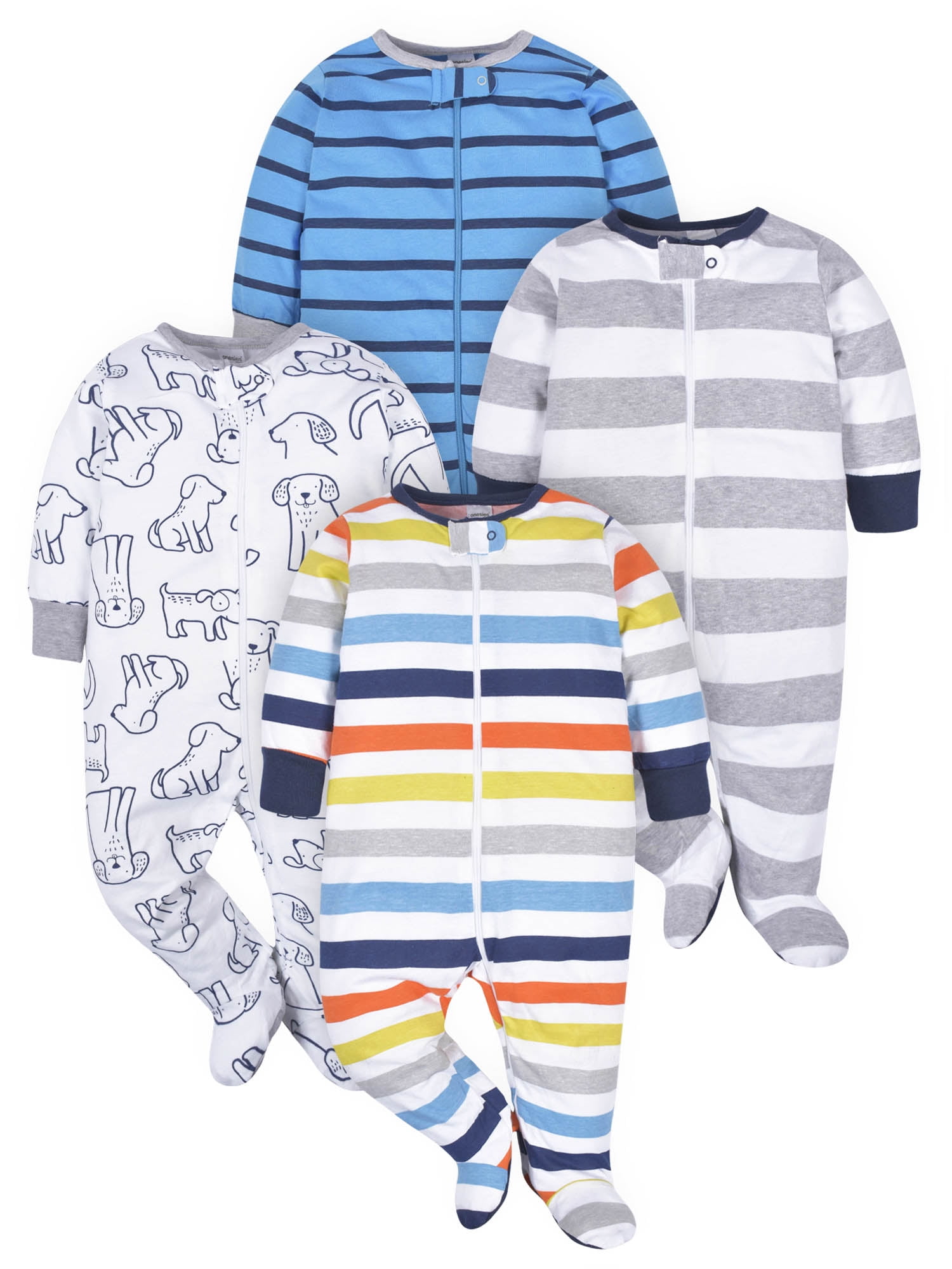 Assorted Zip Front Sleep N Play Sleepers, 4pk (Baby Boy)
