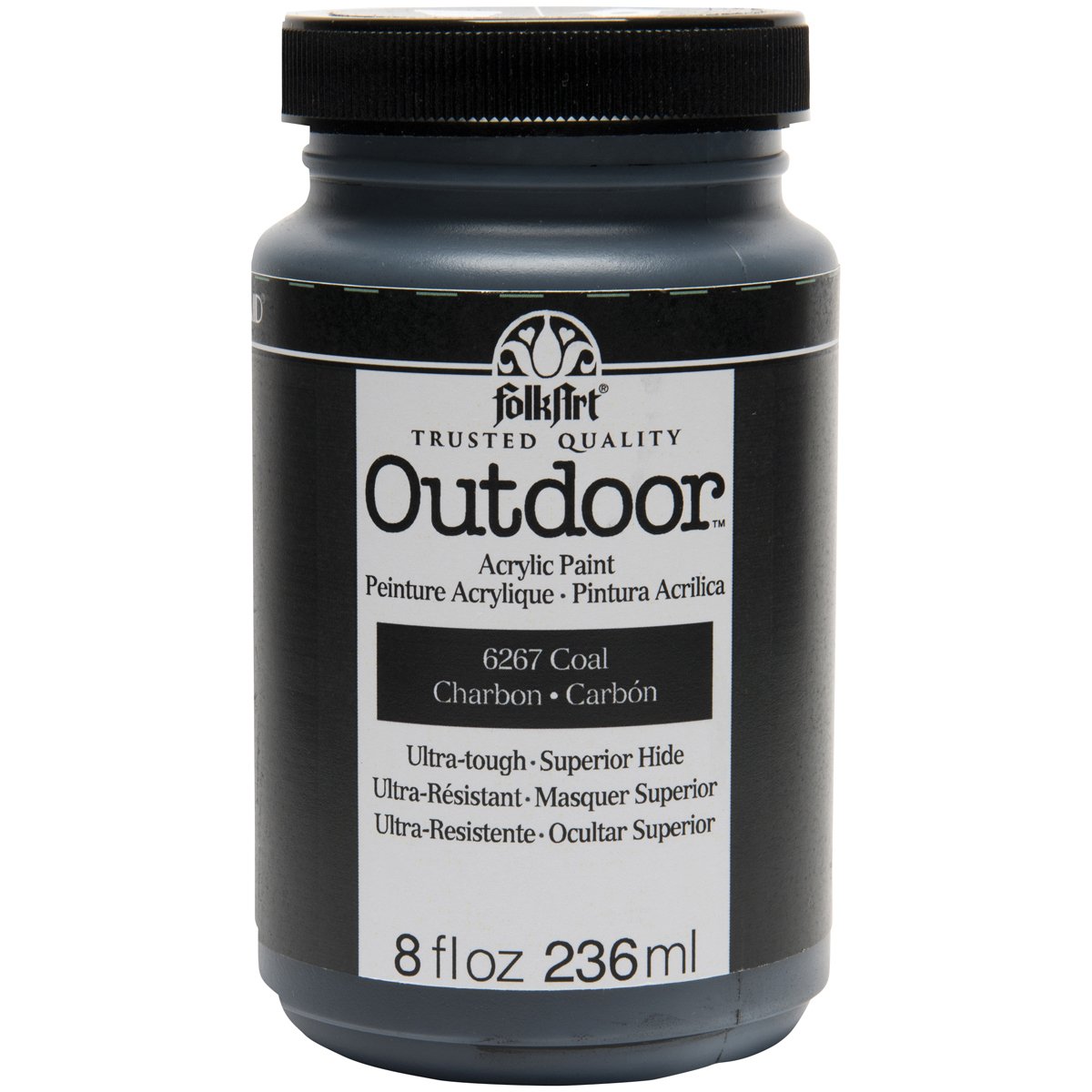 Assorted colors of Outdoor Acrylic Paint (8 oz), coalOutdoor acrylic