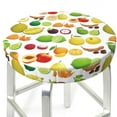 Assorted fruits Round Bar Stool Seat Covers, Elastic Round Chair Cover