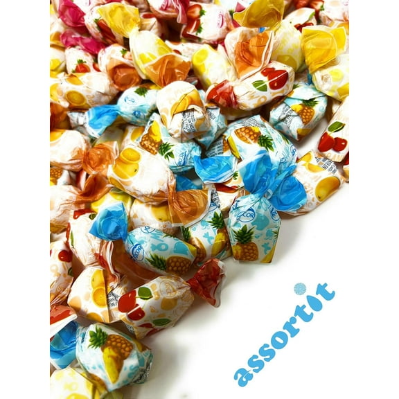 Assortit Fruit Filled Hard Candies - 3 lbs - Strawberry, Cherry, Pineapple, Orange and Lemon Flavored