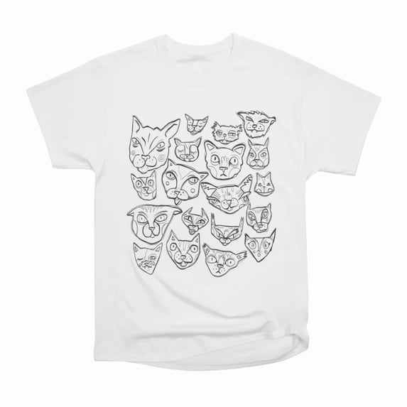 Assortment of Odd Cat Faces Hollie Day Cat Art Cat Face Line Art T ...