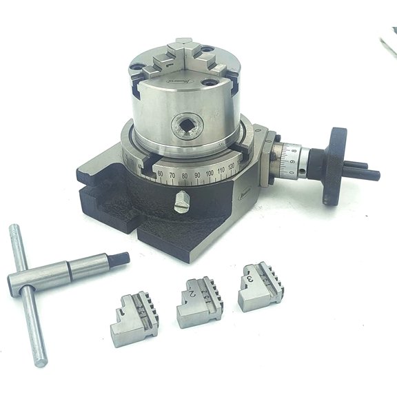 Assorts 80 mm 3 Jaw Self Centering Chuck with Back Plate (With 4"/ 100 mm Rotary Table)
