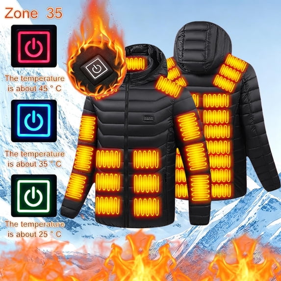 Assttyimr Men's Heated Jacket with Battery Pack Soft Comfortable USB ...