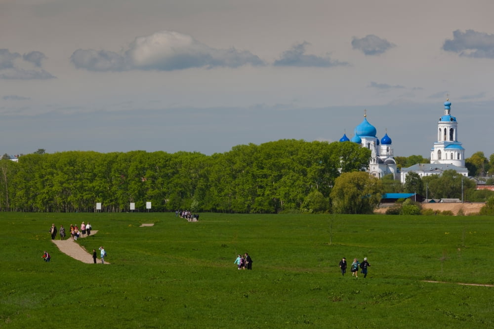 Assumption Cathedral Bogolyubovo Monastery Bogolyubovo Vladimir Oblast Russia Canvas Art - Panoramic Images (27 x 9)
