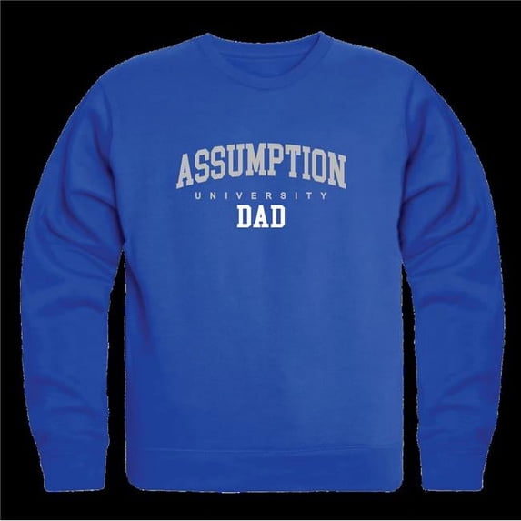 Assumption University Greyhounds Dad Crewneck Sweatshirt, Royal - Extra Large