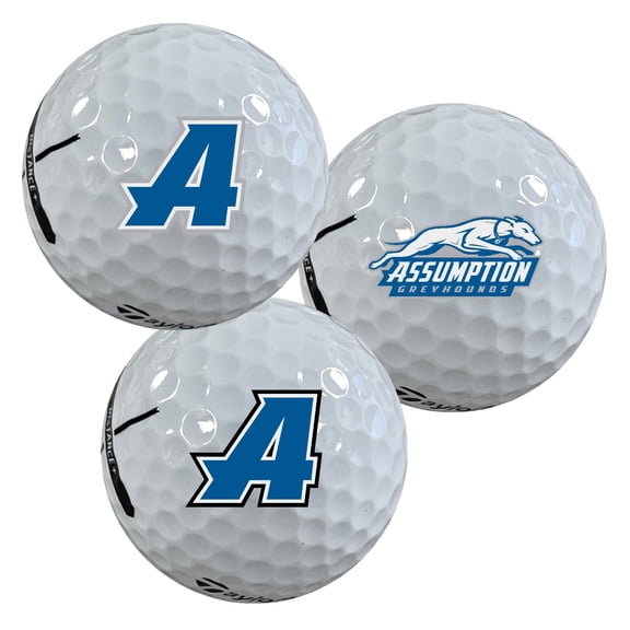 Assumption University Greyhounds Logo Edition Taylormade Distance+ Golf Balls 12-Pack (Dozen)