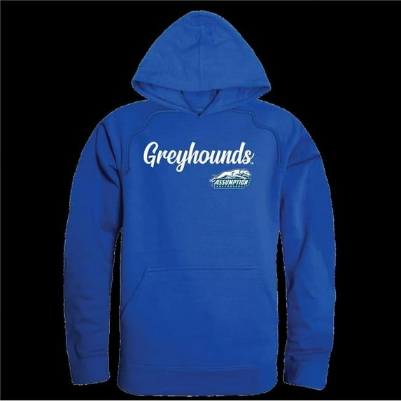 Assumption University Greyhounds Script Hoodie, Royal - Extra Large