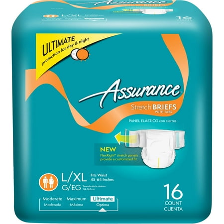 Assurance DPD Stretch Brief, L/XL 64ct - Value Pack