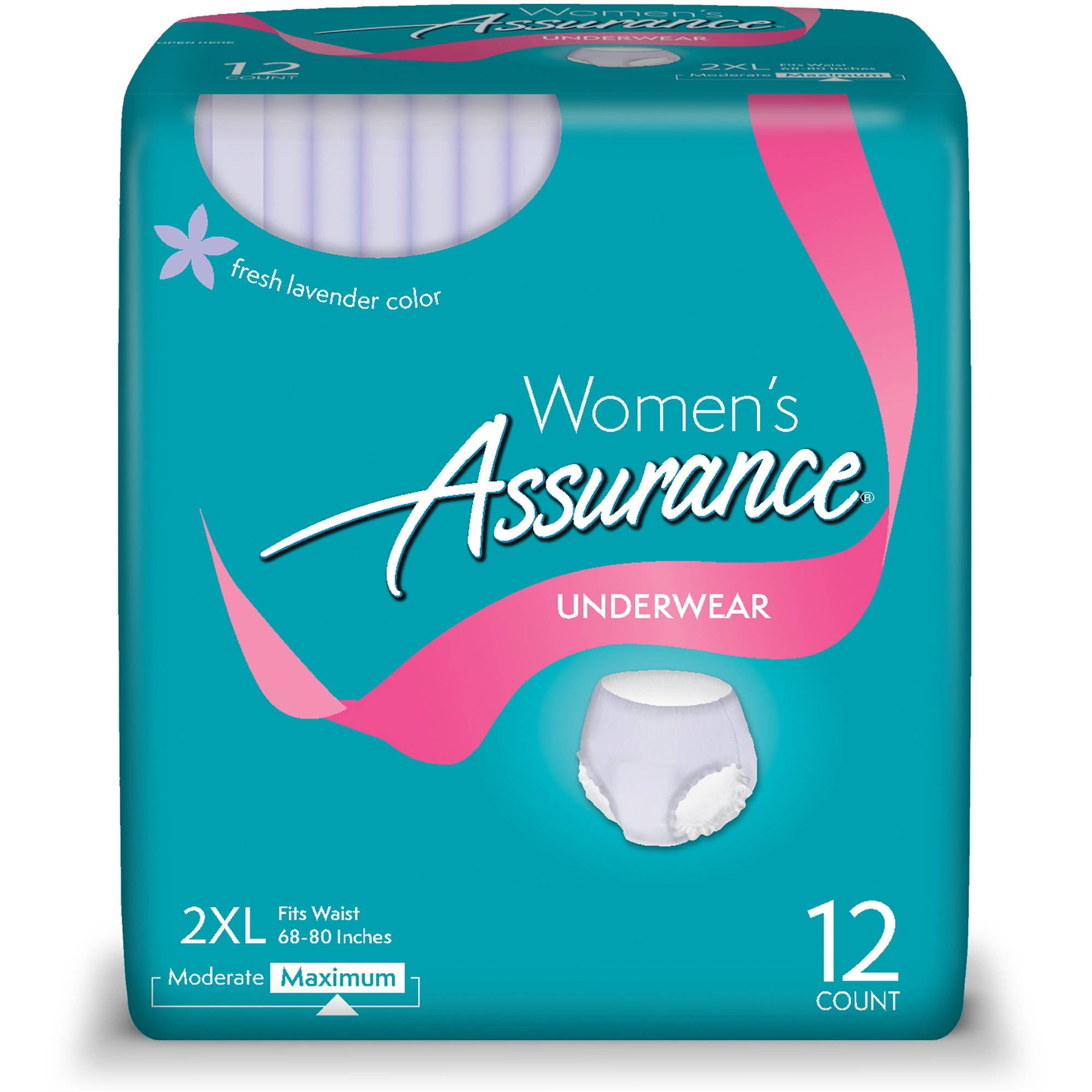 Assurance For Women Maximum Absorbency Underwear, 12ct (2XL)