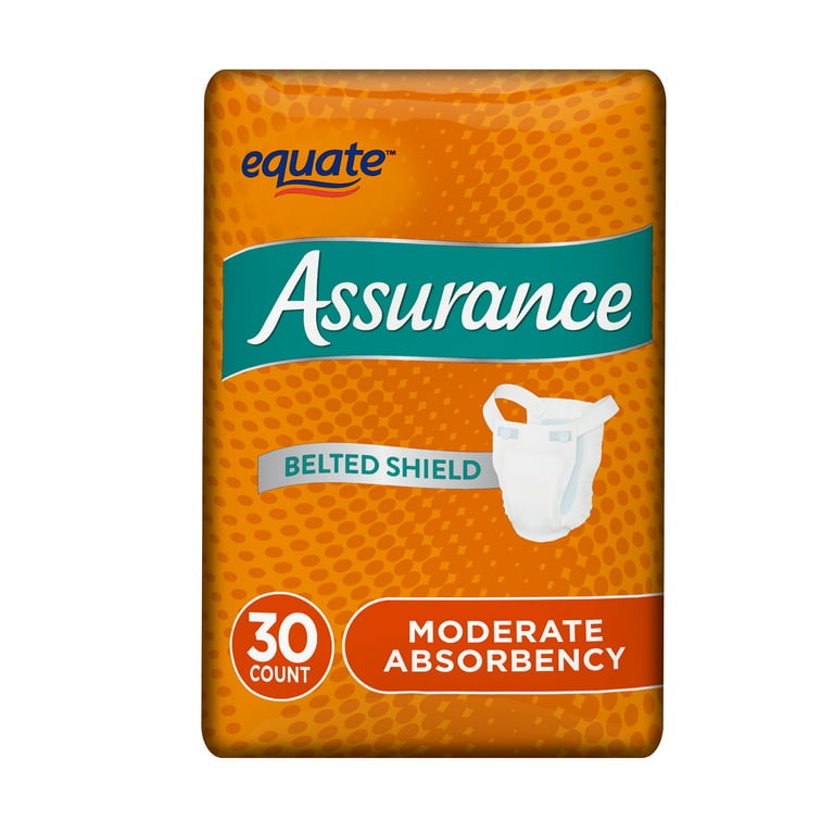 Assurance Unisex Incontinence Belted Shield, Moderate Absorbency (30 Count)  