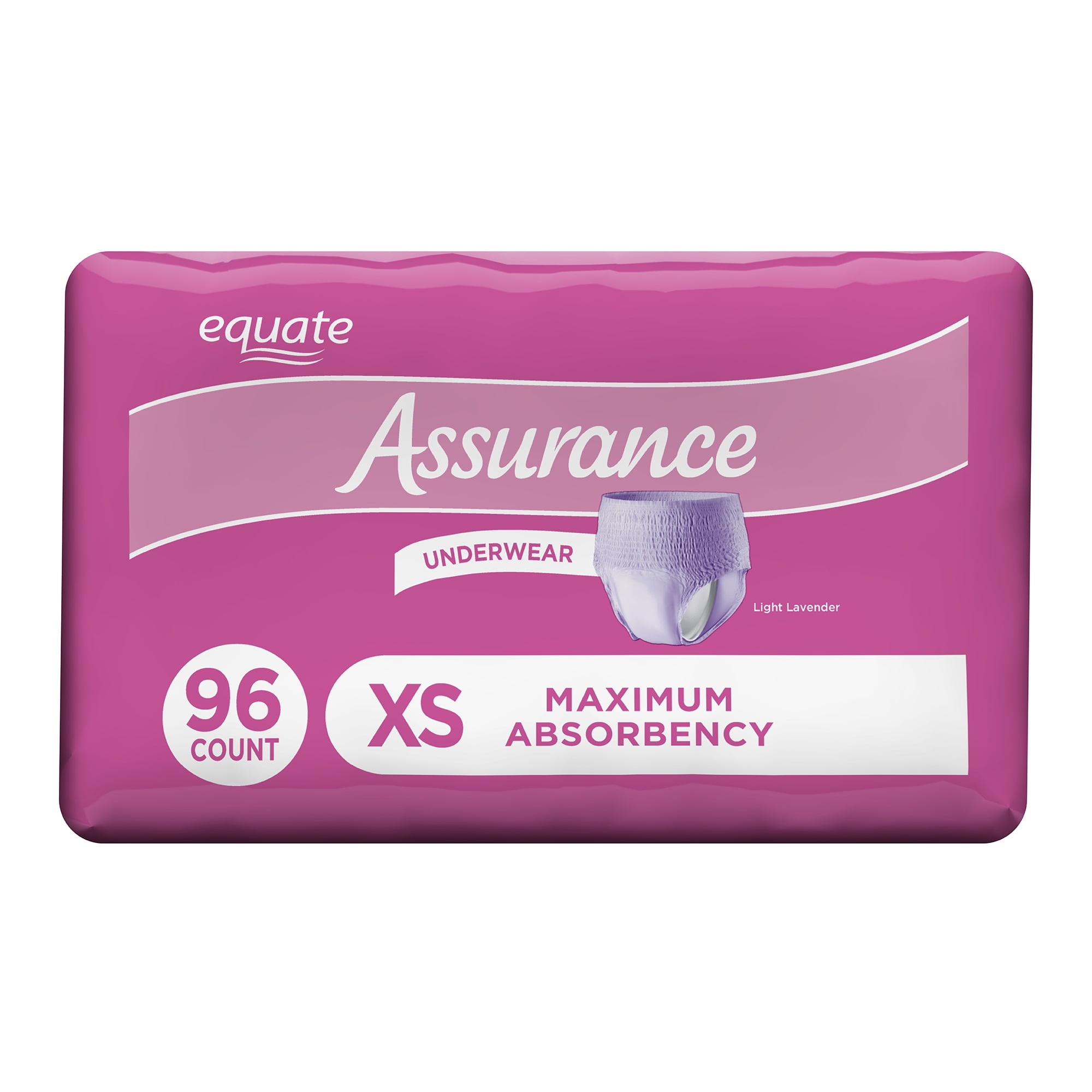 Assurance Incontinence & Postpartum Underwear for Women, Maximum Absorbency,  XS 96 Count 