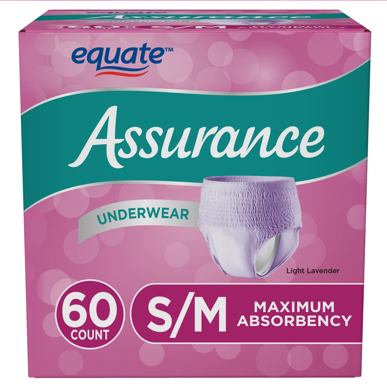 Assurance Incontinence Underwear for Women, Maximum Absorbency, Small/Medium, 60 ct