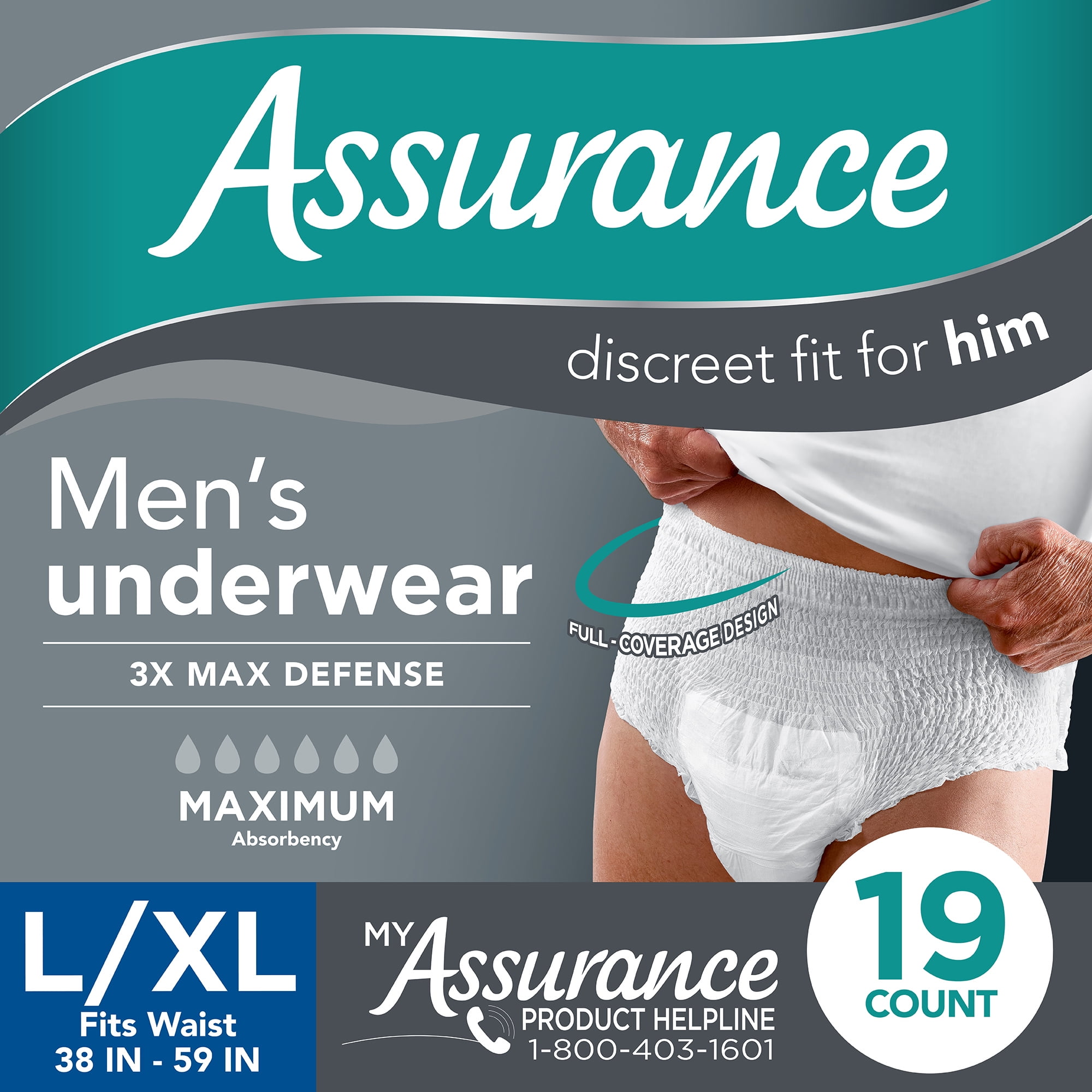 Equate Assurance Women's Underwear S/M 20 count, Light Lavender Odor Guard