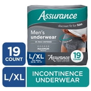 Assurance Men's Incontinence Underwear, L/XL, Maximum Absorbency, 19 Count