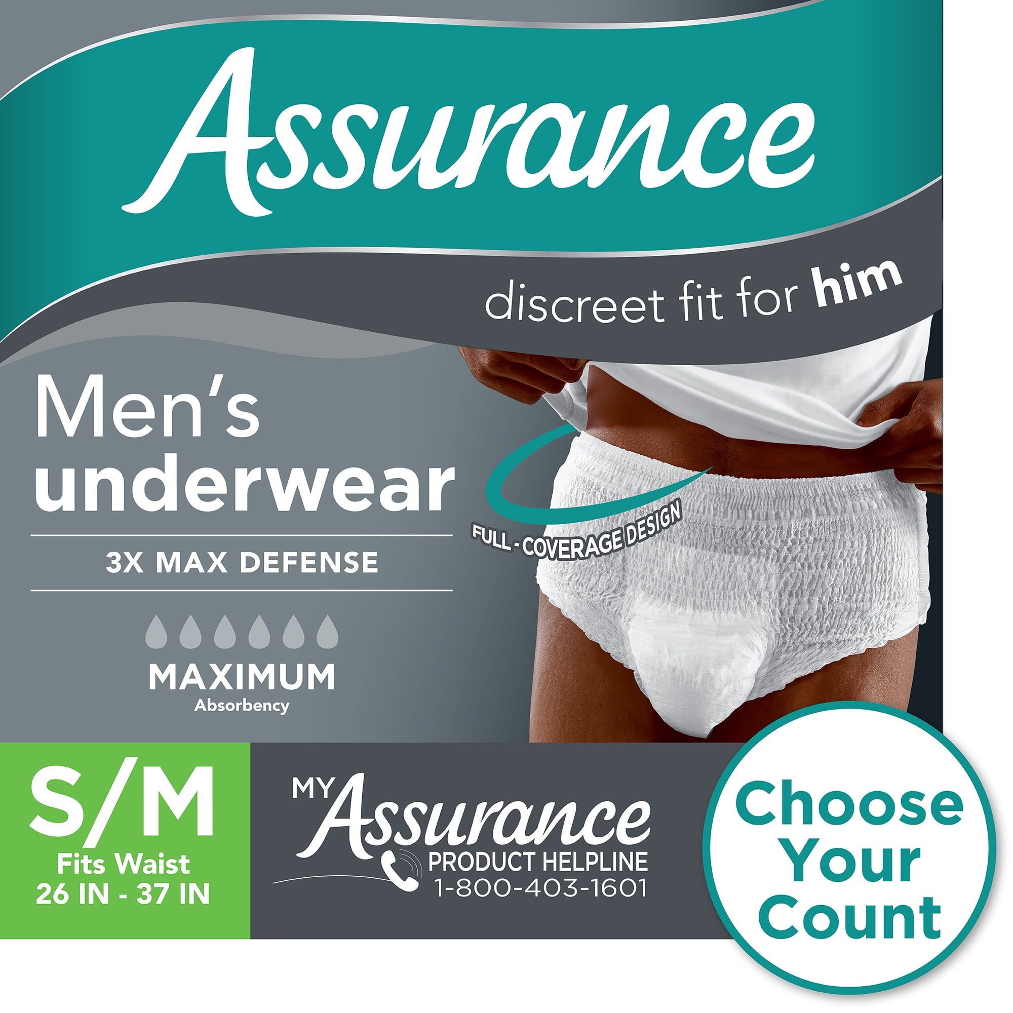 PACK OF 2 - Assurance Incontinence Underwear for Women, Maximum, S/M, 60 Ct