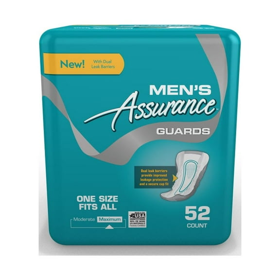 Assurance Men's Maximum Absorbency Guards, 52 count