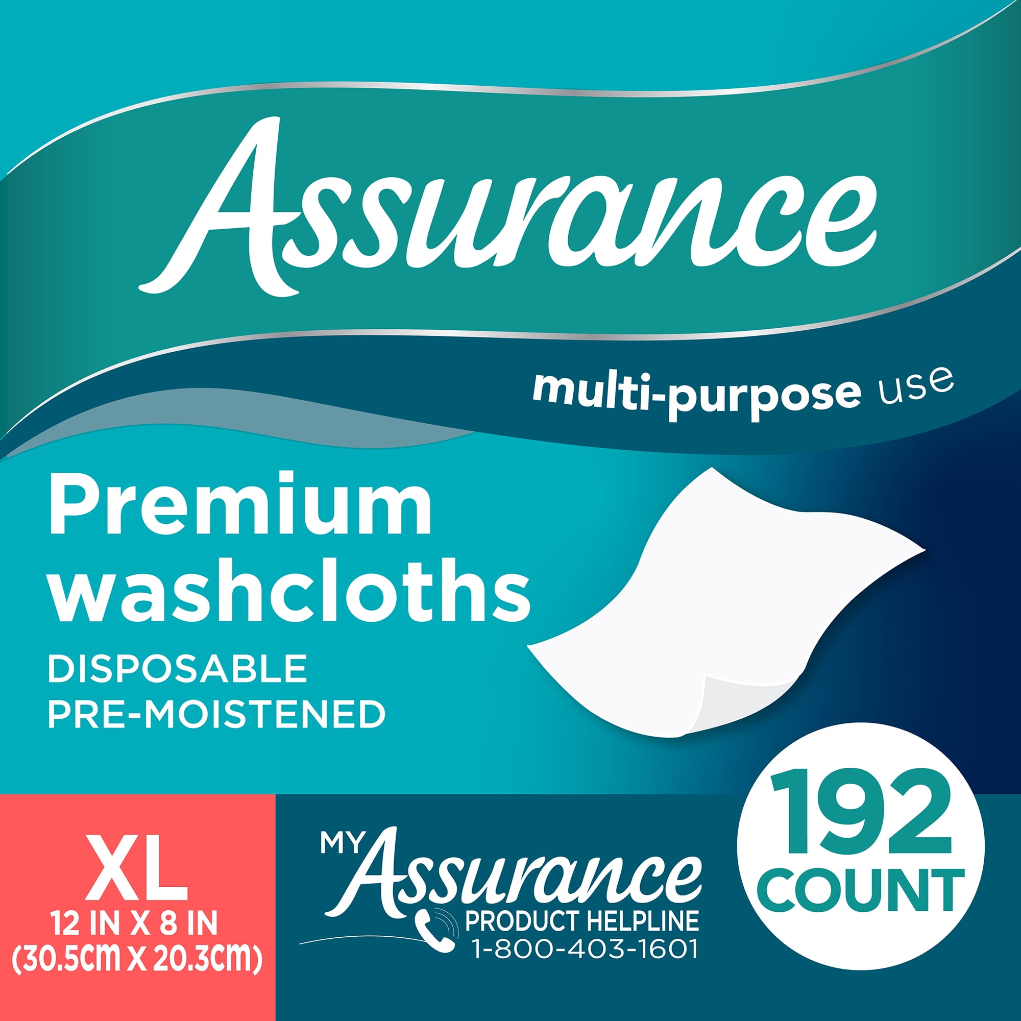 Assurance Premium Disposable Washcloth Wipes, XL (192 Count) - Walmart.com