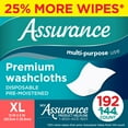 Assurance Premium XL Disposable Washcloths, 192 Ct