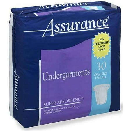 Assurance Undergarment Extra W Button 30ct