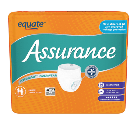 Assurance Unisex Overnight Underwear, Overnight Absorbency, L/XL, 14 Count
