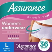 Assurance Women's Incontinence & Postpartum Underwear, L , Maximum Absorbency (36 Count)