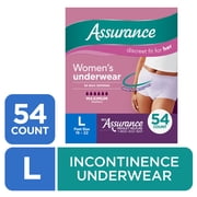 Assurance Womens Incontinence and Postpartum Underwear, L, Maximum Absorbency, 54 Count