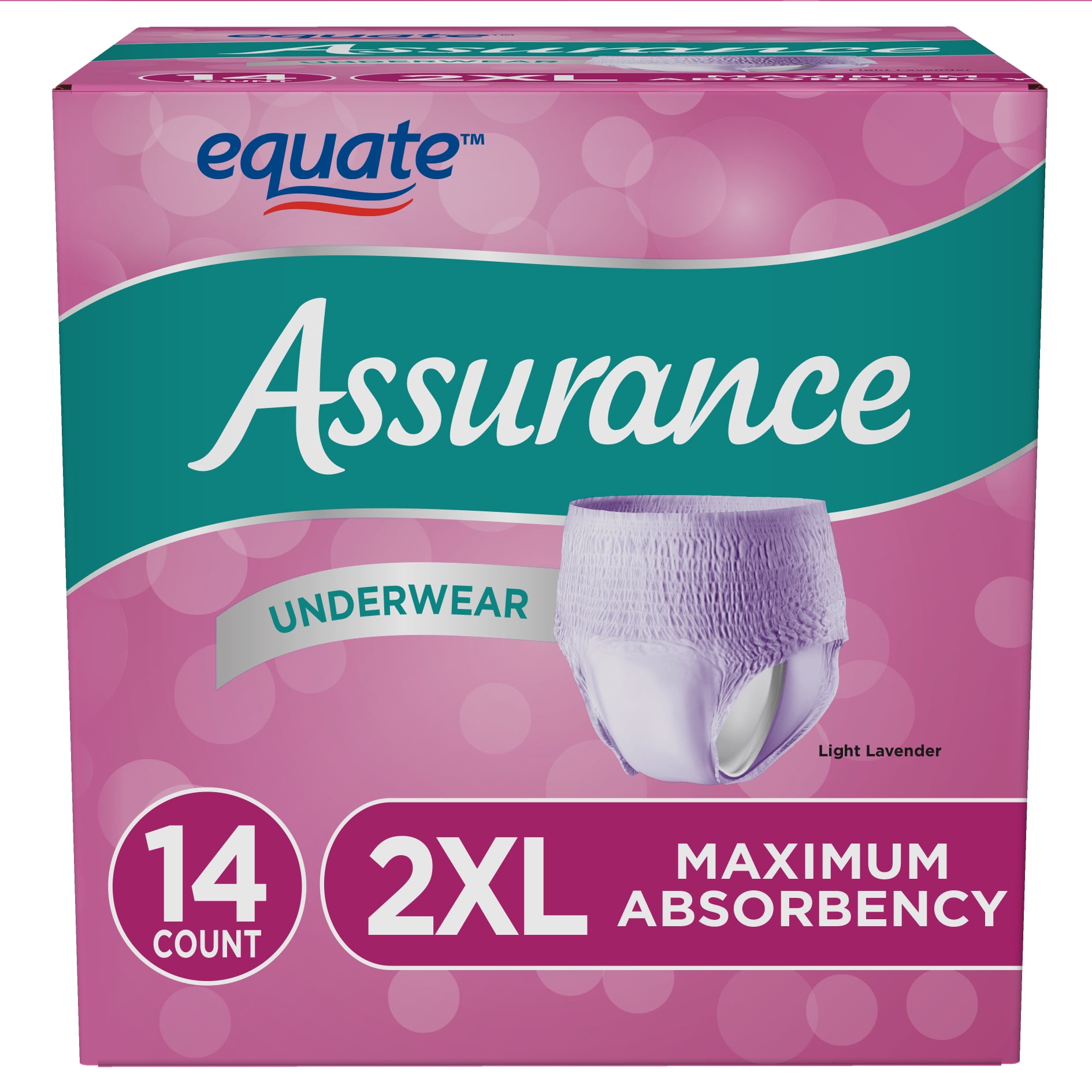 Assurance Underwear, Women's, Size 2XL, 14 Count