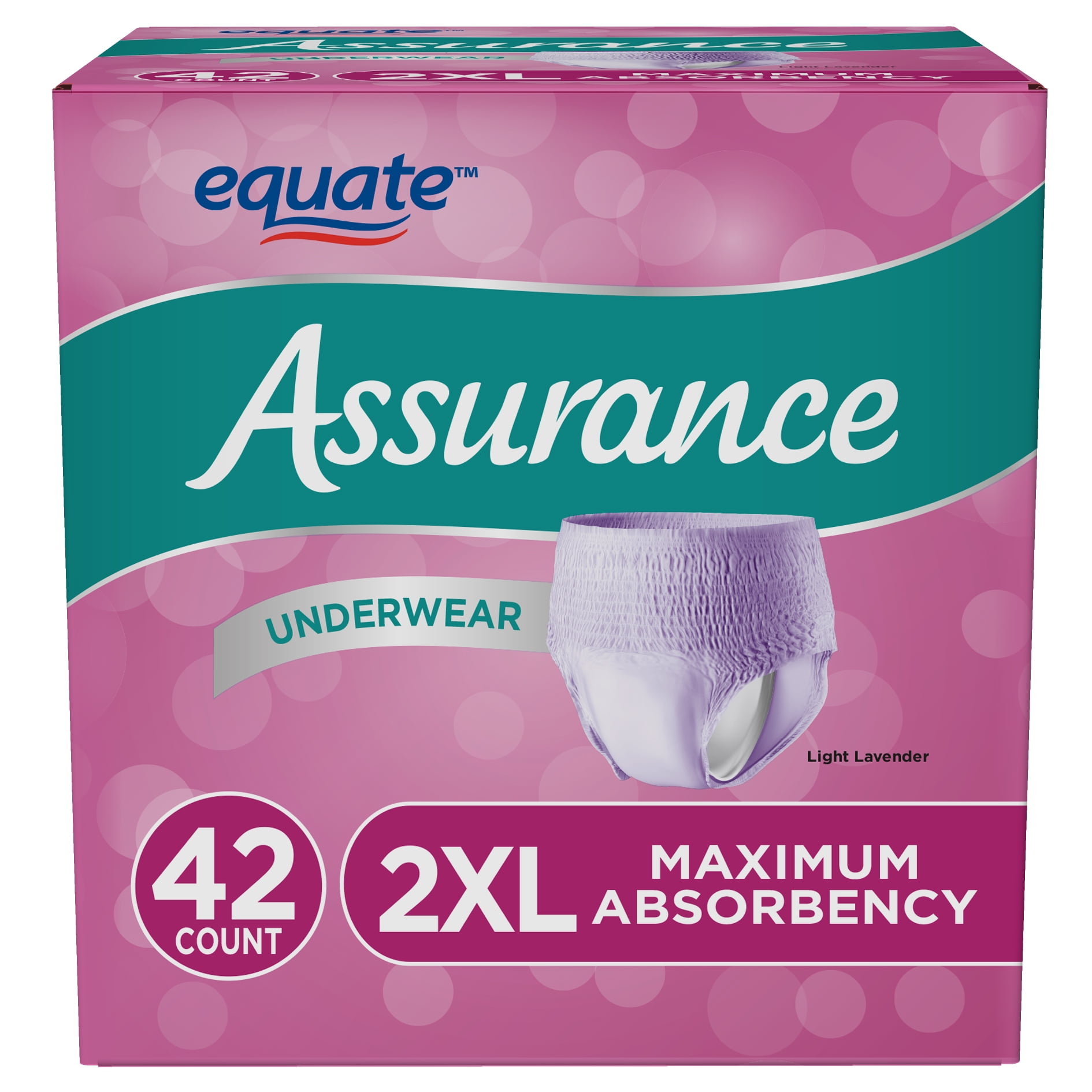 Assurance Women's Incontinence & Postpartum Underwear, Maximum Absorbency, XXL (42 Count)