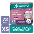 thumbnail interactive-video image 1 of Assurance Women's Incontinence & Postpartum Underwear, XS , Maximum Absorbency (72 Count), 1 of 12
