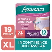 Assurance Womens Incontinence and Postpartum Underwear, XL, Maximum Absorbency, 19 Count