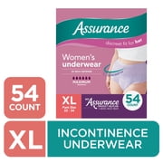 Assurance Women's Incontinence and Postpartum Underwear, XL, Maximum Absorbency, 54 Count