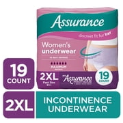 Assurance Women's Incontinence and Postpartum Underwear, XXL, Maximum Absorbency, 19 Count