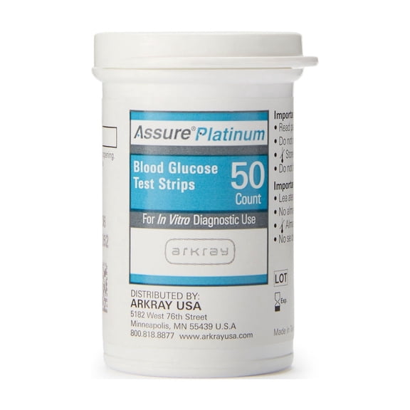Assure Platinum Blood Glucose Test Strips, Automatic Coding, 50 Strips, 1 Pack
