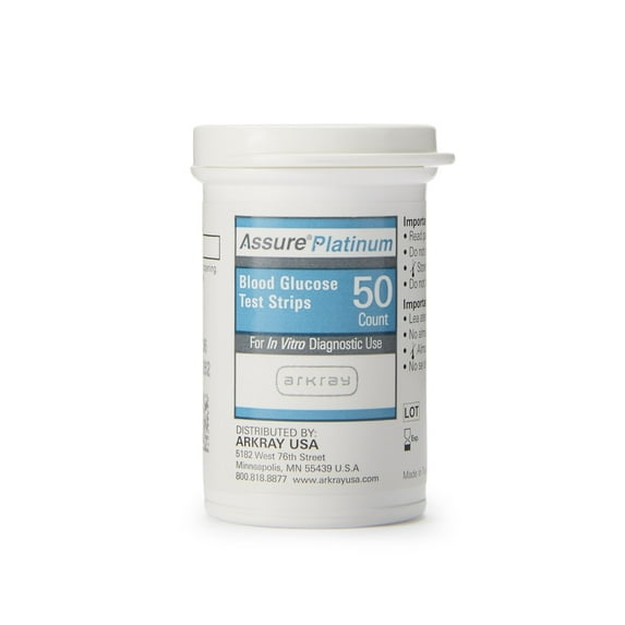 Assure Platinum Blood Glucose Test Strips, Automatic Coding, 50 Strips, 1 Pack