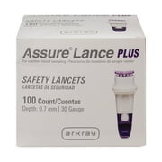 Assure Safety Lancet, Push Button Activation - 30 Gauge, 0.7 mm, 100 Count, 24 Packs, 2400 Total