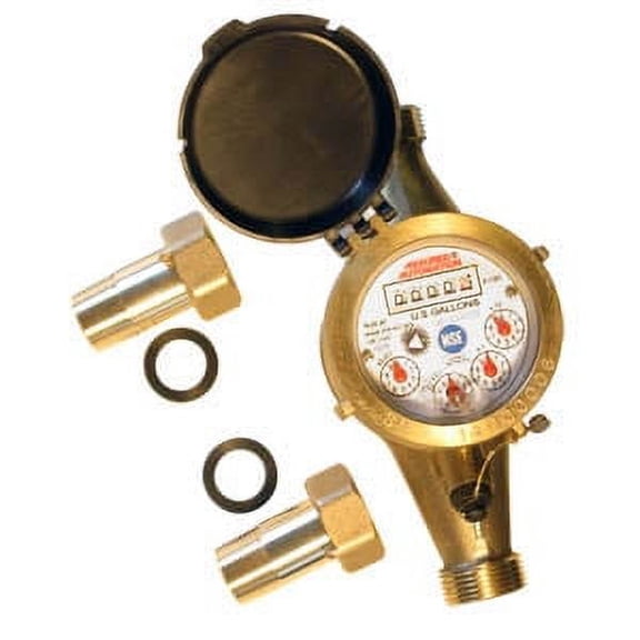 Assured Automation Lead Free Brass Water Meter 3/4" in Cubic Ft
