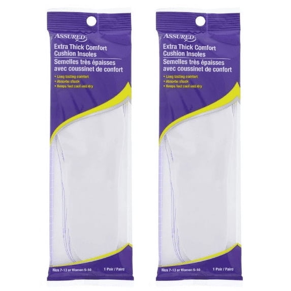 Extra Insole Assured Memory Foam Cushion Insoles, Extra-Thick Comfort, Shock ...