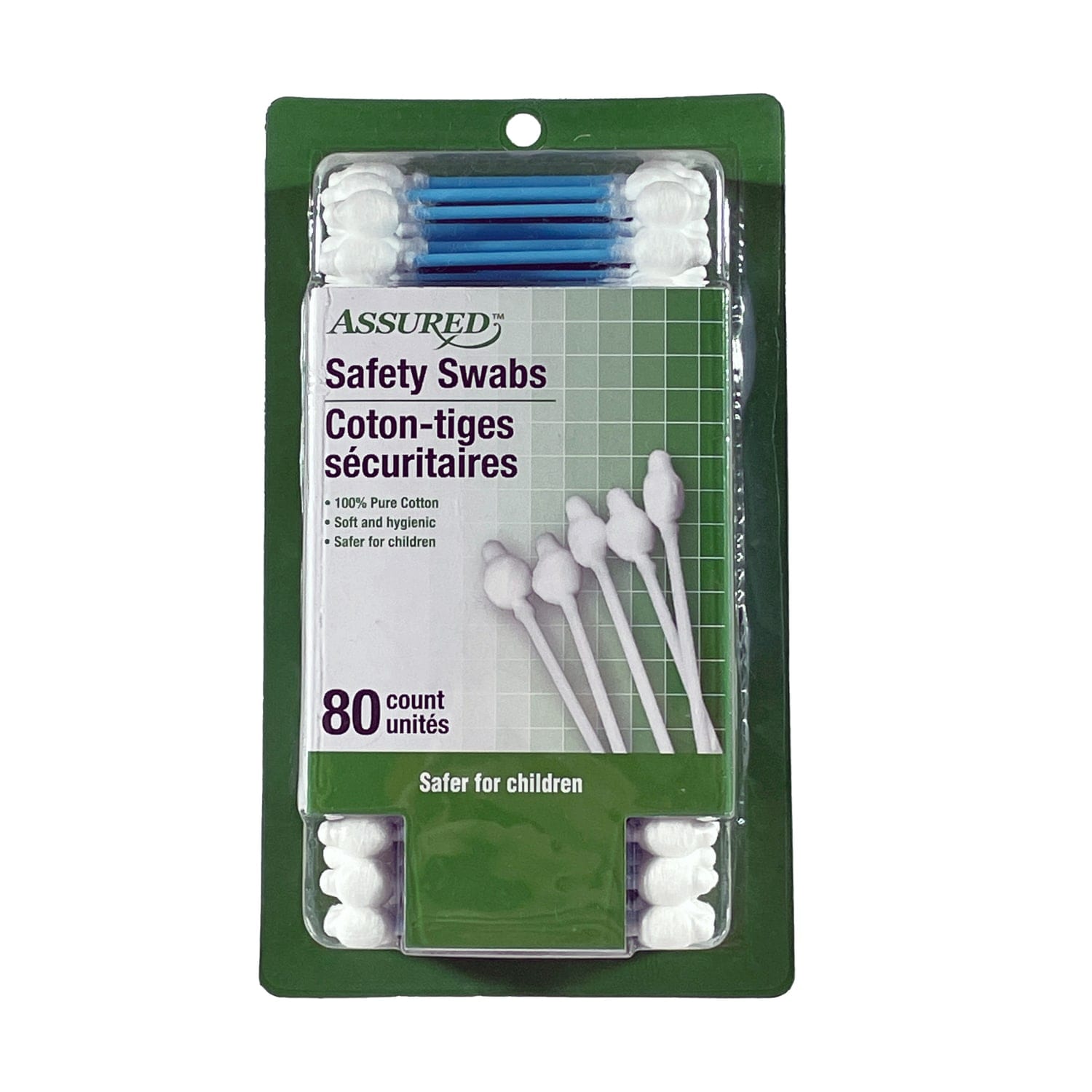 Assured Safety Cotton Swabs, 80 Ct Blue 1Pack