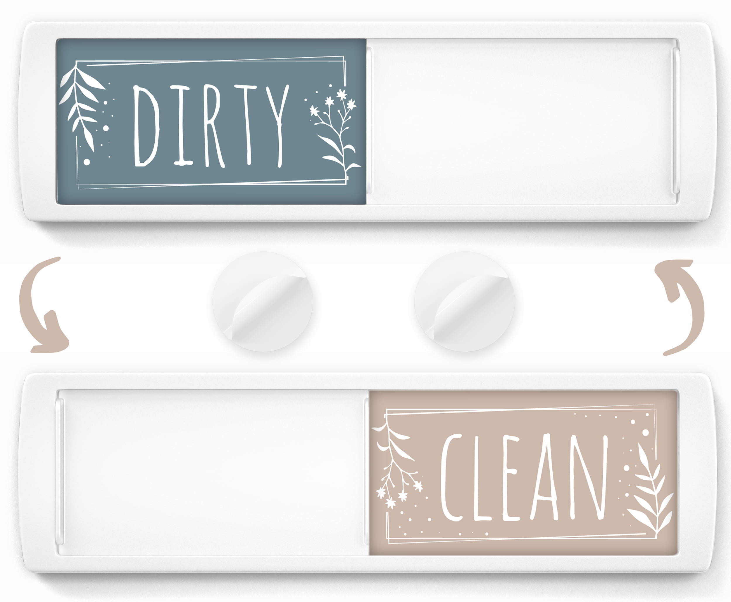 Assured Signs Clean Dirty Dishwasher Magnet Sign for Kitchen - Green and Brown Acrylic - Made with Strong Refrigerator Magnets