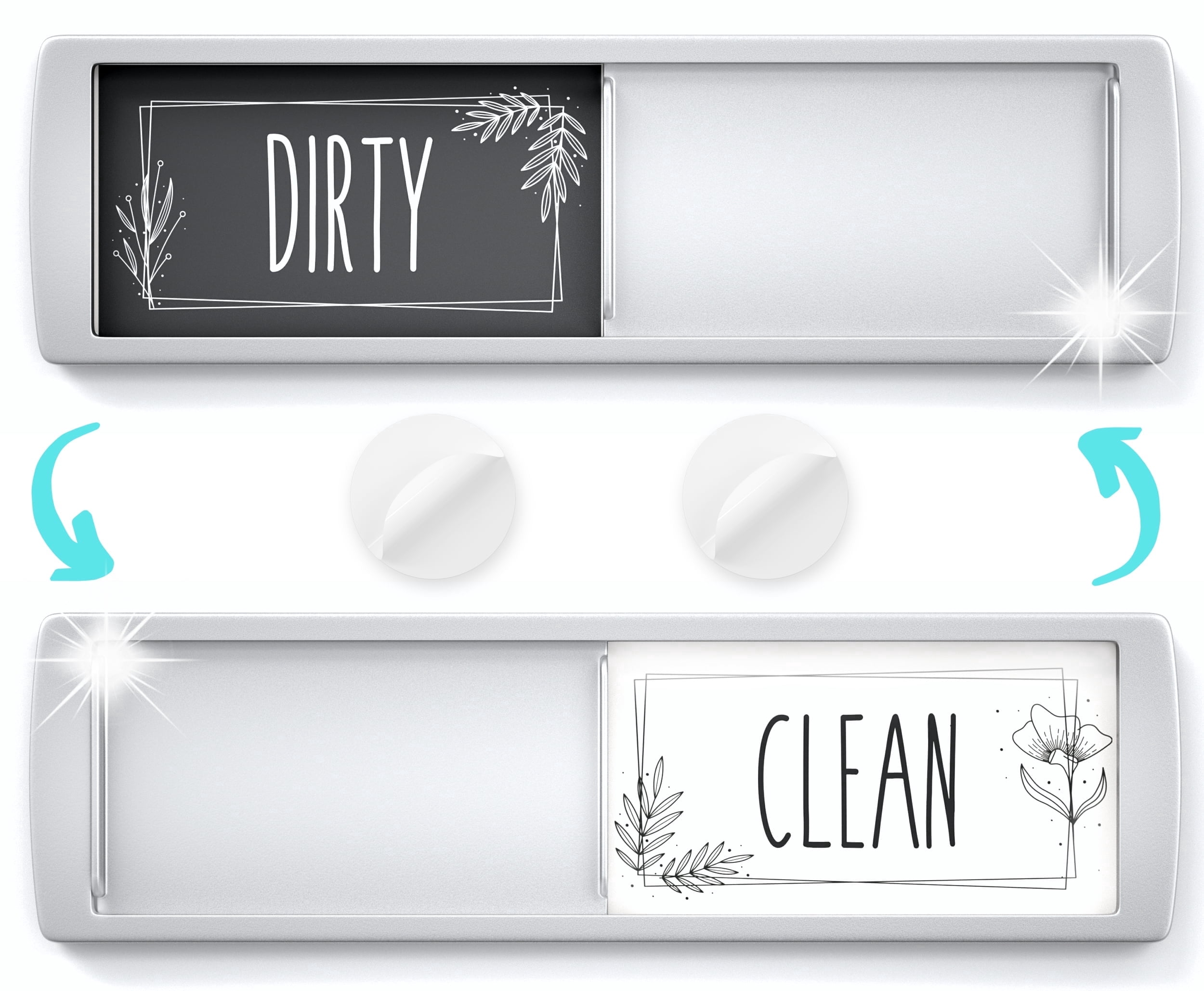 Assured Signs Dishwasher Magnet Clean Dirty Sign for Kitchen - White and Grey Acrylic - Made with Strong Refrigerator Magnets