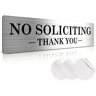 Assured Signs No Soliciting Sign for Residence | 2.2 x 8.25" | Brushed Silver | Acrylic