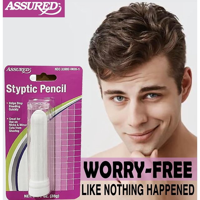Assured Styptic Pencil 1 Oz Stop Bleeding Fast, Gentle On Skin. Must